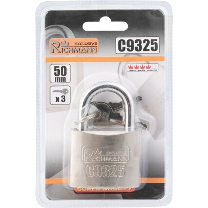 Richmann Sidabrinės spalvos spyna 50 mm 1 Richmann Sidabrinės spalvos spyna 50 mm 1