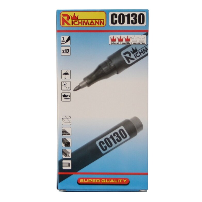 Richmann Juodas markeris 1 mm 2 Richmann Juodas markeris 1 mm 2