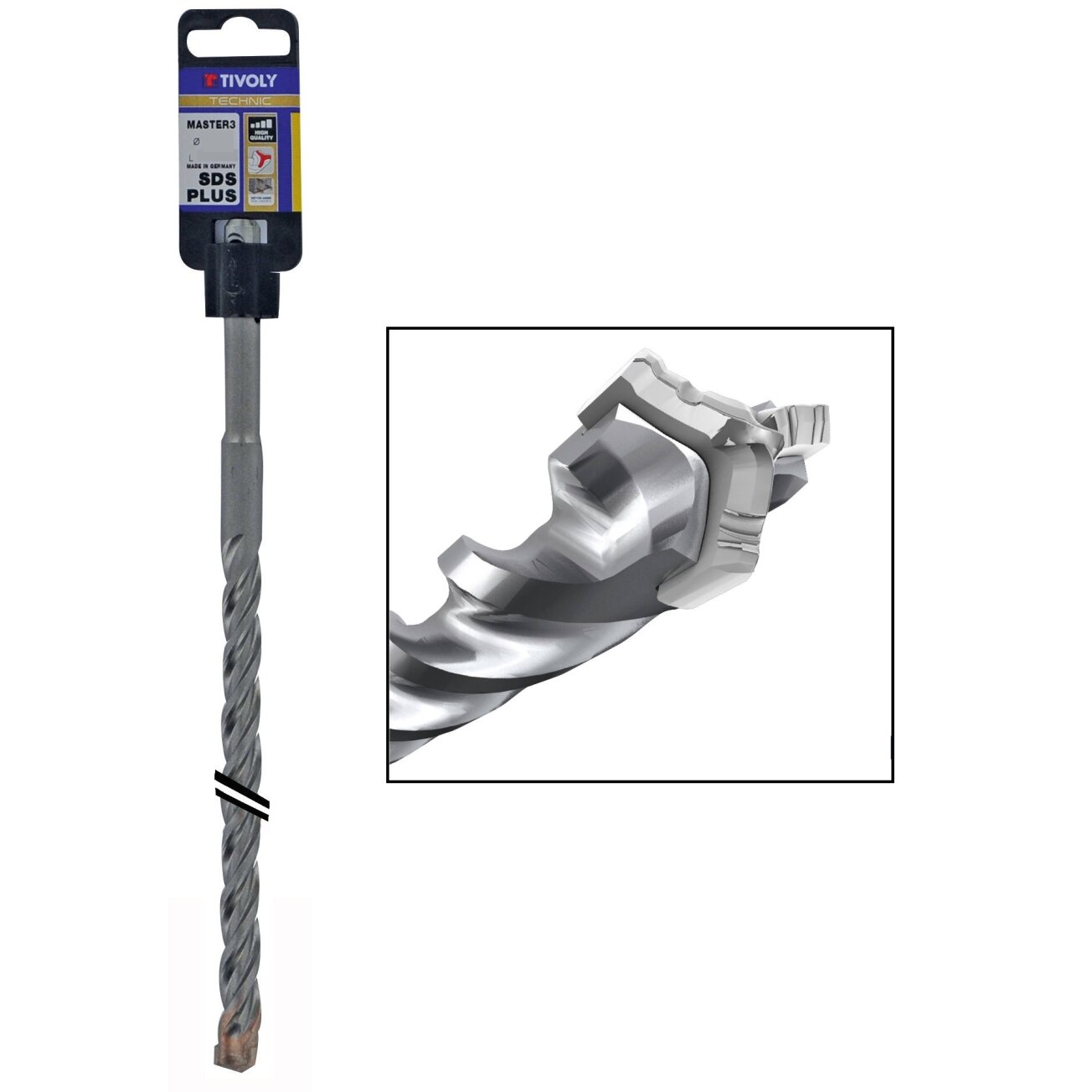 SDS+ grąžtas gelžbetoniui Tivoly Technic Master 3 Heavy Duty | Ø6*110*50mm
