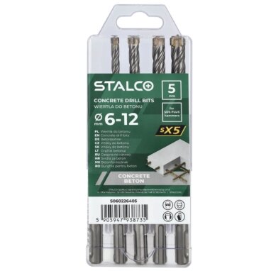 SDS grąžtų rinkinys SX5 STALCO 6-12mm
