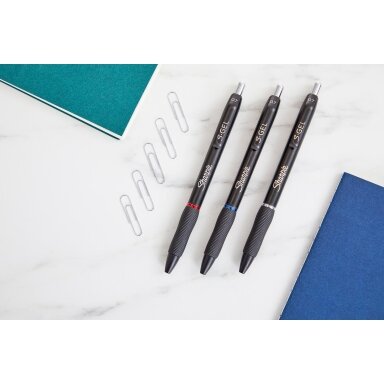 Sharpie Rašiklis „Sharpie S-GEL", mėl./juod./raud., blist., 3 vnt.