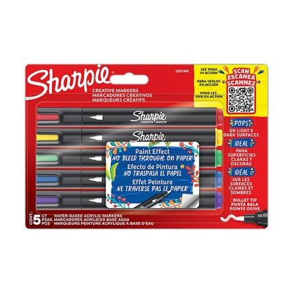 Sharpie Kūrybinių markerių rinkinys, SHARPIE, 5 vnt Sharpie Kūrybinių markerių rinkinys, SHARPIE, 5 vnt
