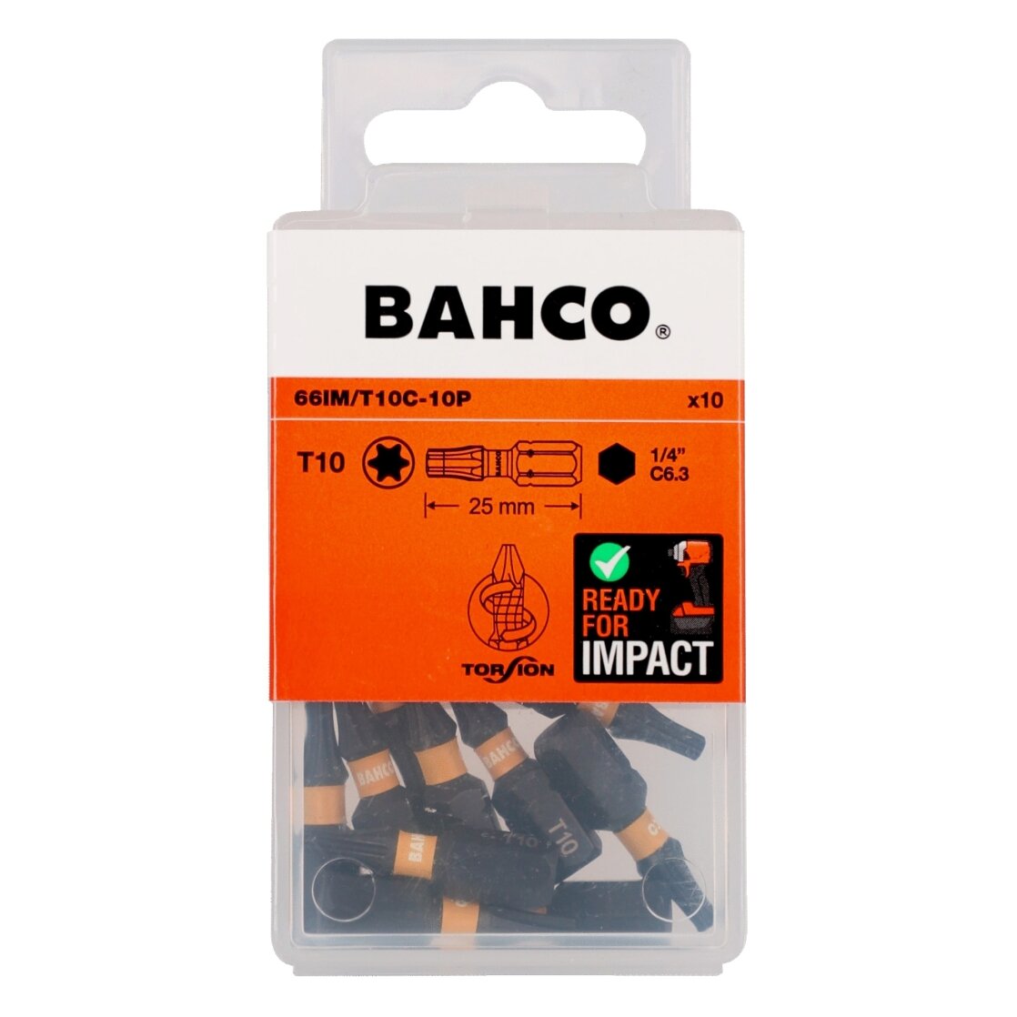 Smūginiai antgaliai Bahco 66IM T10 25mm , 10vnt blisteris