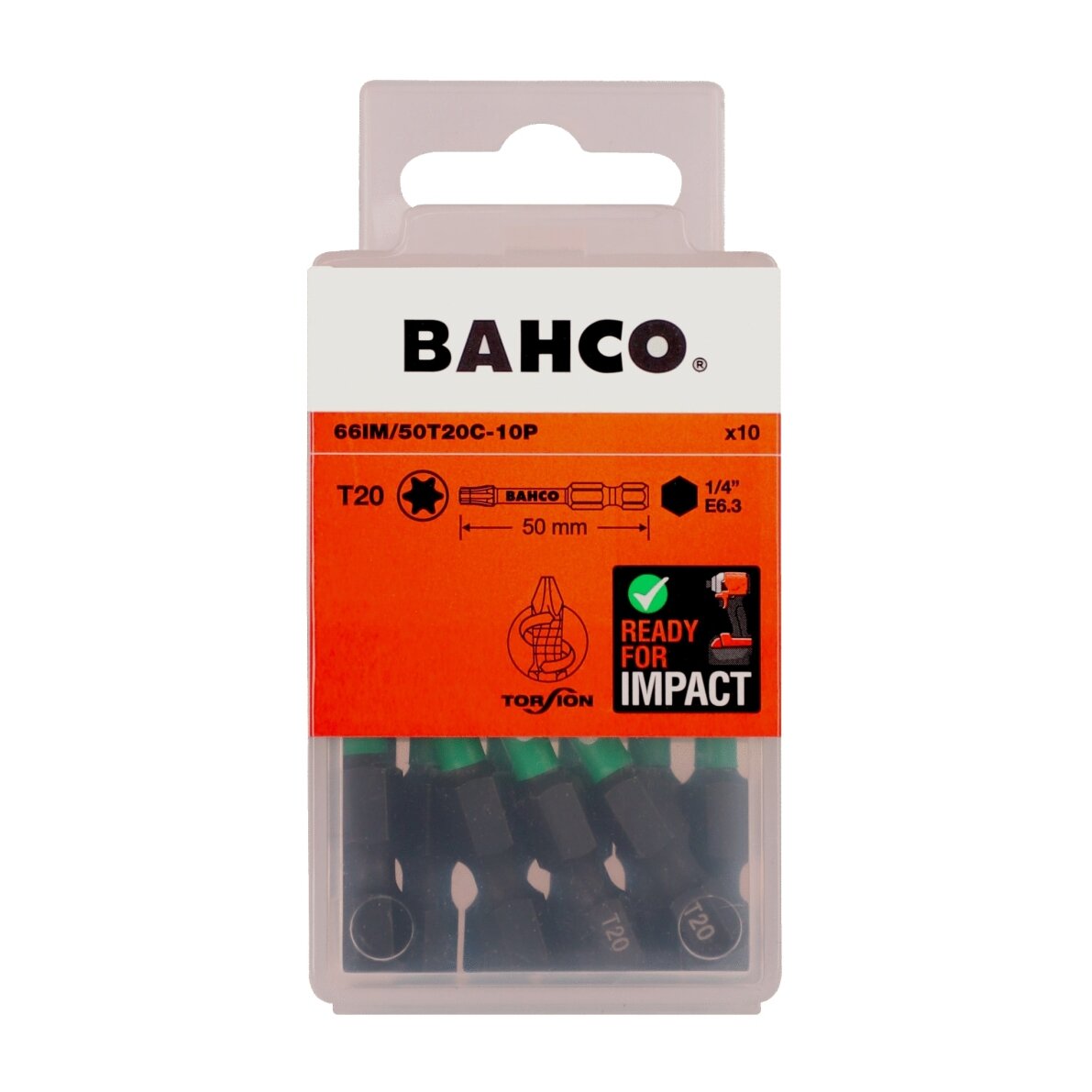 Smūginiai antgaliai Bahco 66IM T20 50mm , 10vnt blisteris