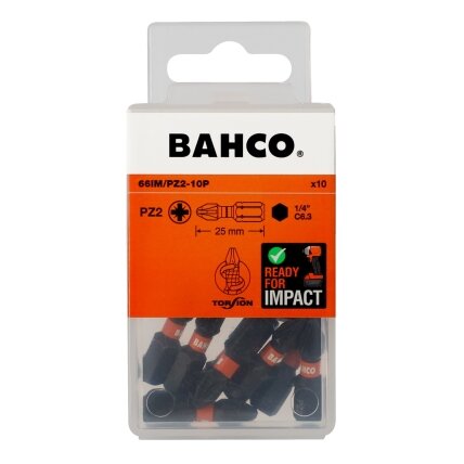 Smūginiai antgaliai Bahco 66IM PZ2 25mm , 10vnt blisteris Smūginiai antgaliai Bahco 66IM PZ2 25mm , 10vnt blisteris