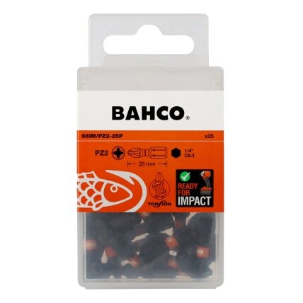 Smūginiai antgaliai Bahco 66IM PZ2 25mm , 25vnt blisteris Smūginiai antgaliai Bahco 66IM PZ2 25mm , 25vnt blisteris