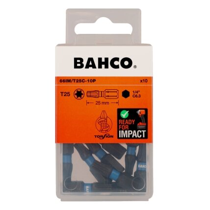 Smūginiai antgaliai Bahco 66IM T25 25mm , 10vnt blisteris Smūginiai antgaliai Bahco 66IM T25 25mm , 10vnt blisteris