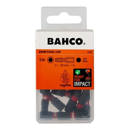 Smūginiai antgaliai Bahco 66IM T30 25mm , 10vnt blisteris Smūginiai antgaliai Bahco 66IM T30 25mm , 10vnt blisteris