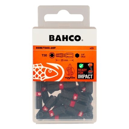 Smūginiai antgaliai Bahco 66IM T30 25mm , 25vnt blisteris Smūginiai antgaliai Bahco 66IM T30 25mm , 25vnt blisteris