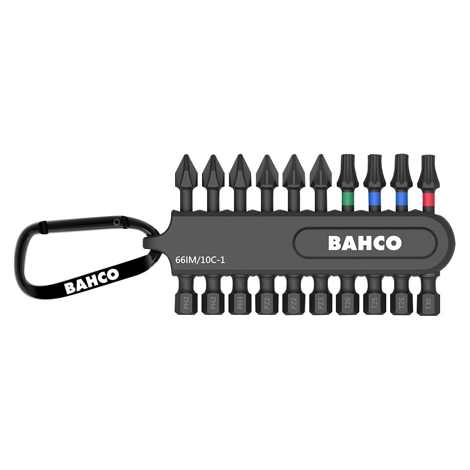 Smūginių antgalių rinkinys 50mm, 10vnt, su karabinu, PH,PZ,TORX Smūginių antgalių rinkinys 50mm, 10vnt, su karabinu, PH,PZ,TORX