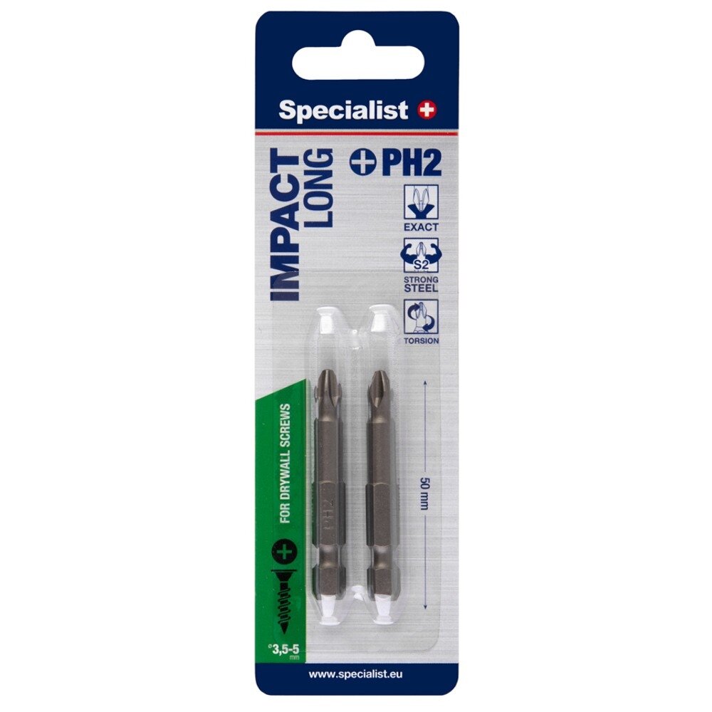 Specialist+ SPECIALIST+ antgalis PH2, 50 mm, 2 vnt.