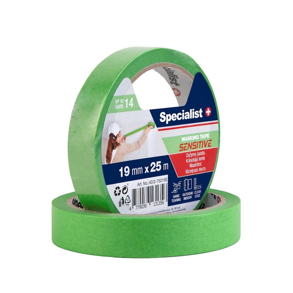 Specialist+ SPECIALIST+ dažymo juosta SENSITIVE, 19 mm x 25m Specialist+ SPECIALIST+ dažymo juosta SENSITIVE, 19 mm x 25m