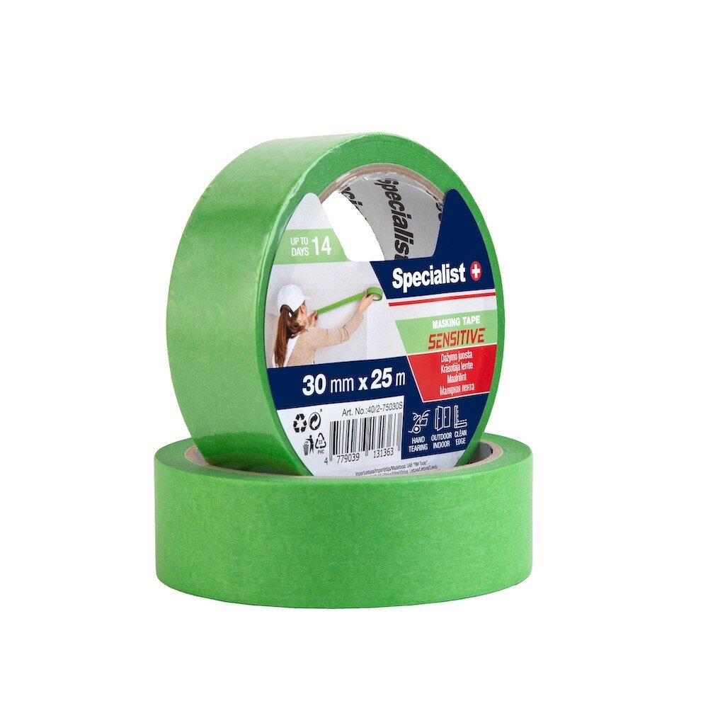 Specialist+ SPECIALIST+ dažymo juosta SENSITIVE, 30 mm x 25 m Specialist+ SPECIALIST+ dažymo juosta SENSITIVE, 30 mm x 25 m