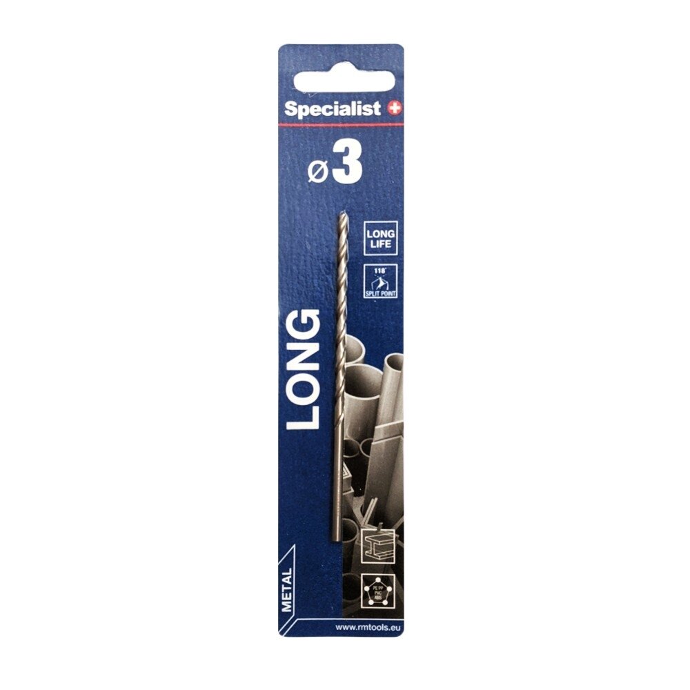 Specialist+ SPECIALIST+ metalo grąžtas LONG DIN340, 3 x 63 mm Specialist+ SPECIALIST+ metalo grąžtas LONG DIN340, 3 x 63 mm