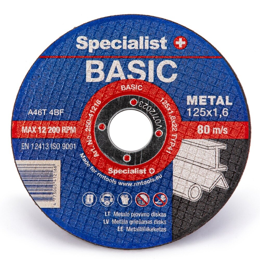 Specialist+ SPECIALIST+ metalo pj. diskas BASIC, 125x1.6x22 mm 4
