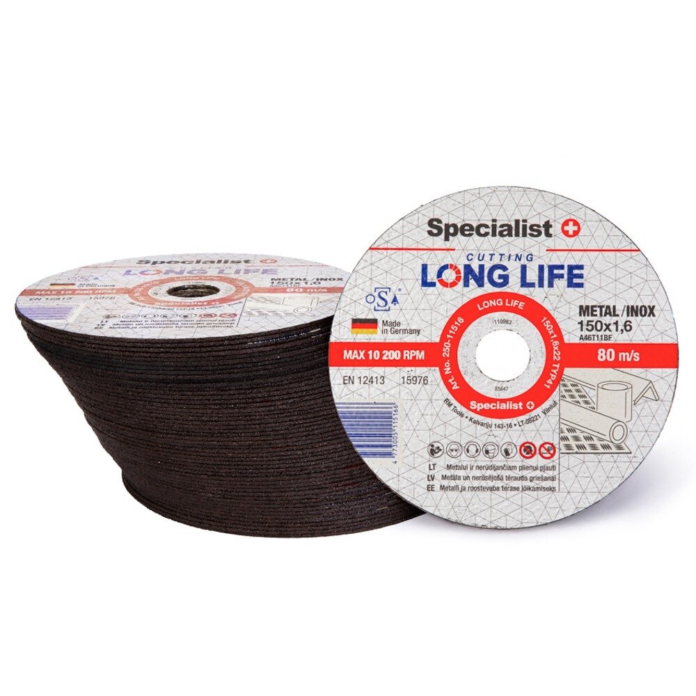 Specialist+ SPECIALIST+ metalo pj.diskas LONG LIFE, 150x1.6x22 mm 3