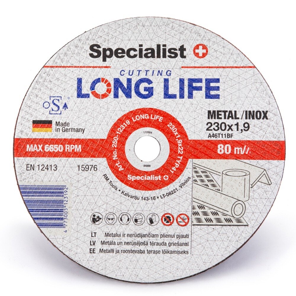 Specialist+ SPECIALIST+ metalo pj.diskas LONG LIFE, 230x1.9x22 mm 4 Specialist+ SPECIALIST+ metalo pj.diskas LONG LIFE, 230x1.9x22 mm 4