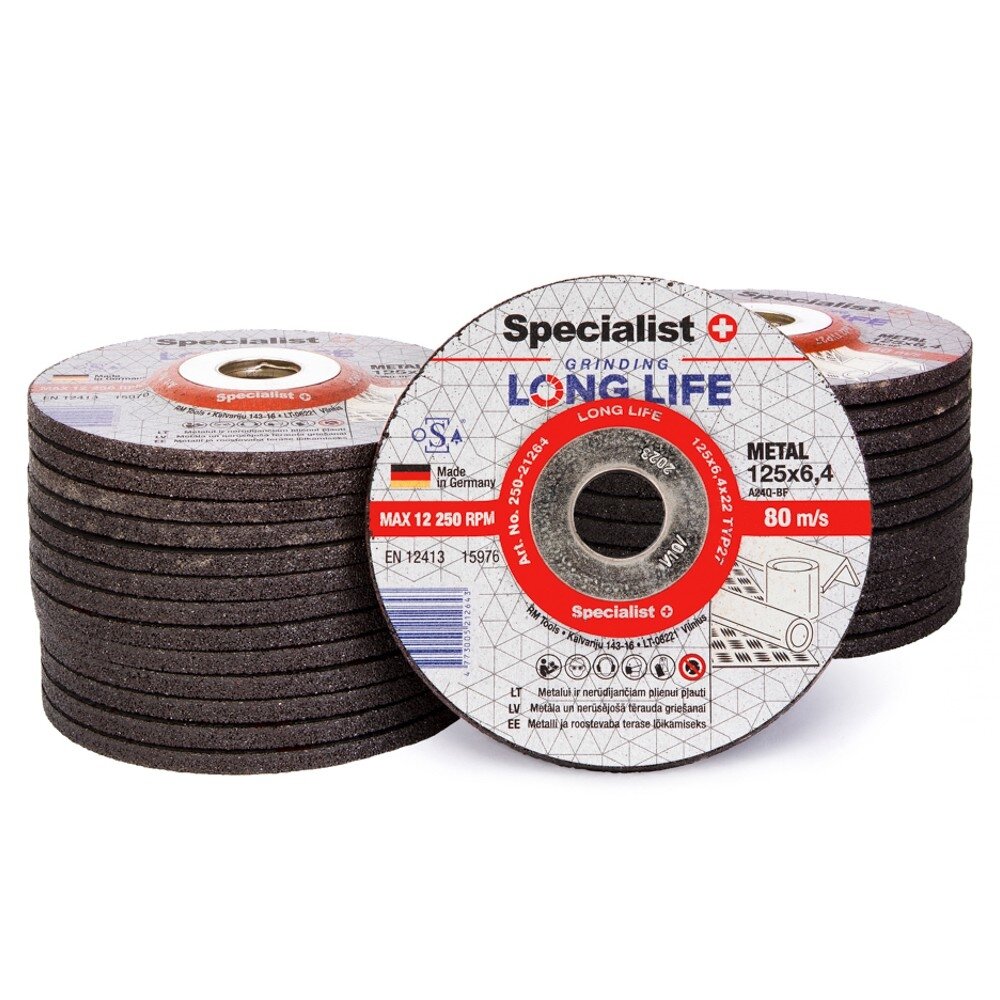 Specialist+ SPECIALIST+ šlif. diskas LONG LIFE, 125x6.4x22 mm 2 Specialist+ SPECIALIST+ šlif. diskas LONG LIFE, 125x6.4x22 mm 2