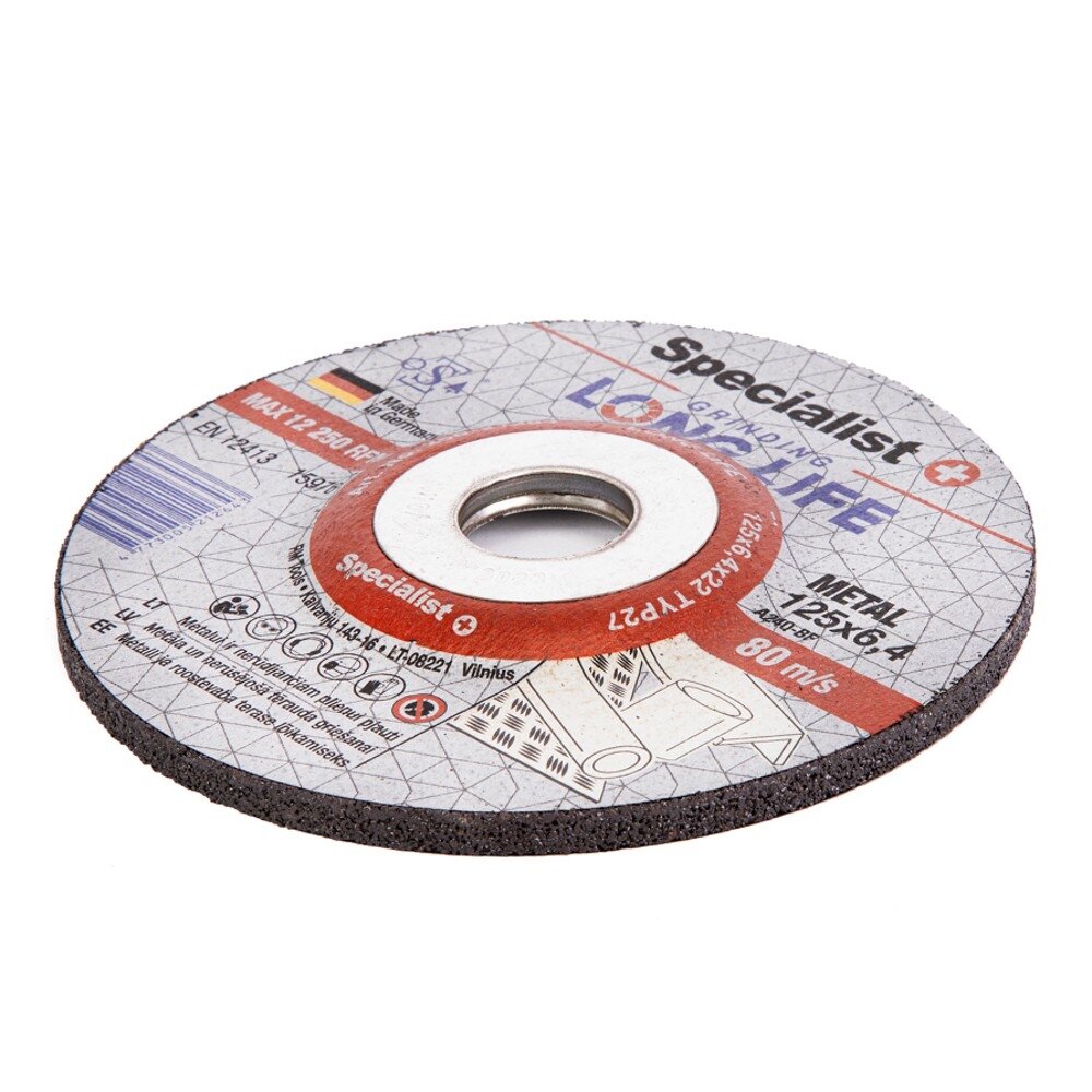 Specialist+ SPECIALIST+ šlif. diskas LONG LIFE, 125x6.4x22 mm 4 Specialist+ SPECIALIST+ šlif. diskas LONG LIFE, 125x6.4x22 mm 4