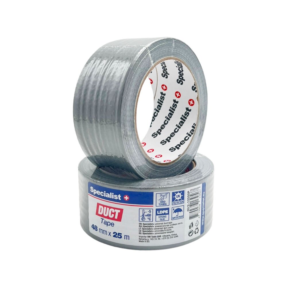 Specialist+ SPECIALIST+ univ. lipni juosta, 48 mm x 25 m, pilka Specialist+ SPECIALIST+ univ. lipni juosta, 48 mm x 25 m, pilka