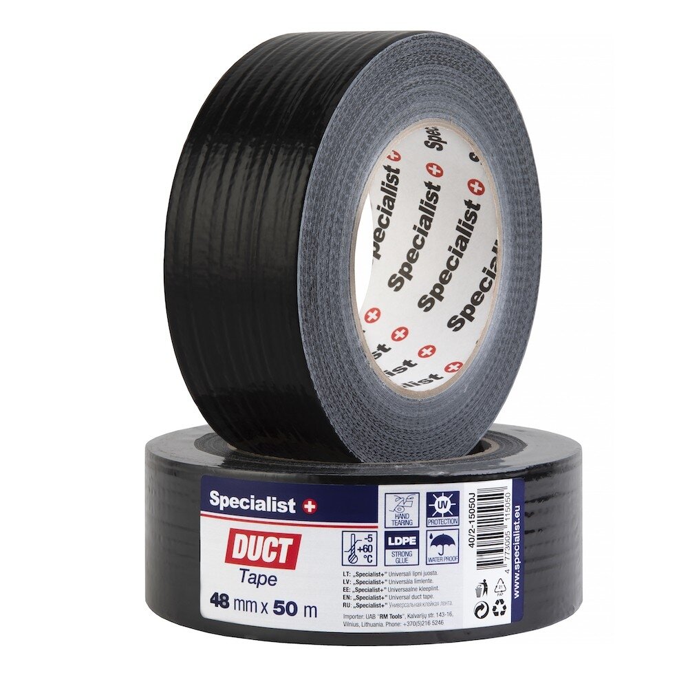 Specialist+ SPECIALIST+ univ. lipni juosta, 48 mm x 50 m, juoda Specialist+ SPECIALIST+ univ. lipni juosta, 48 mm x 50 m, juoda