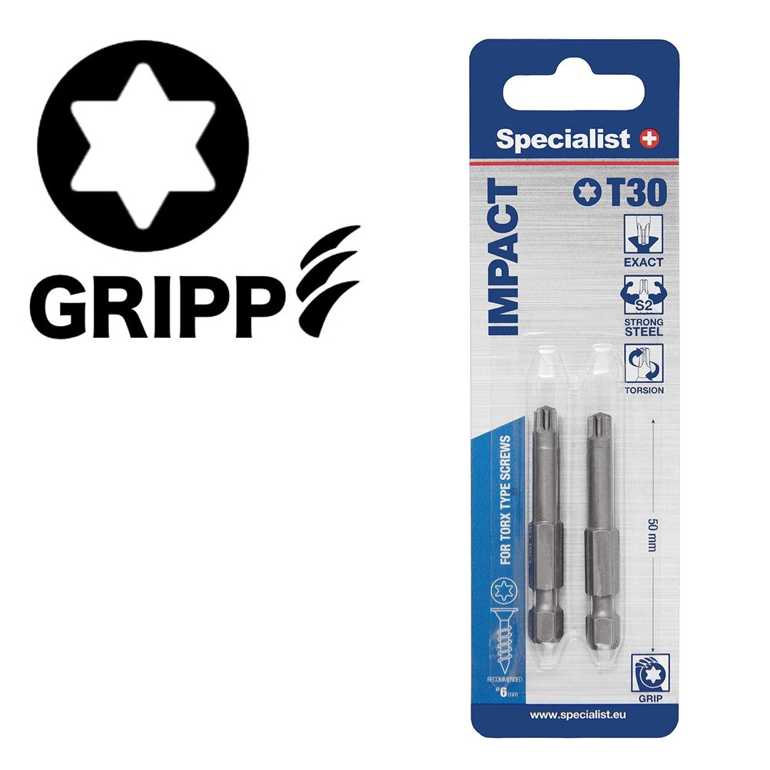Specialist+ SPECIALIST+ antgalis TORX GRIP T30, 50mm, 2 vnt. Specialist+ SPECIALIST+ antgalis TORX GRIP T30, 50mm, 2 vnt.