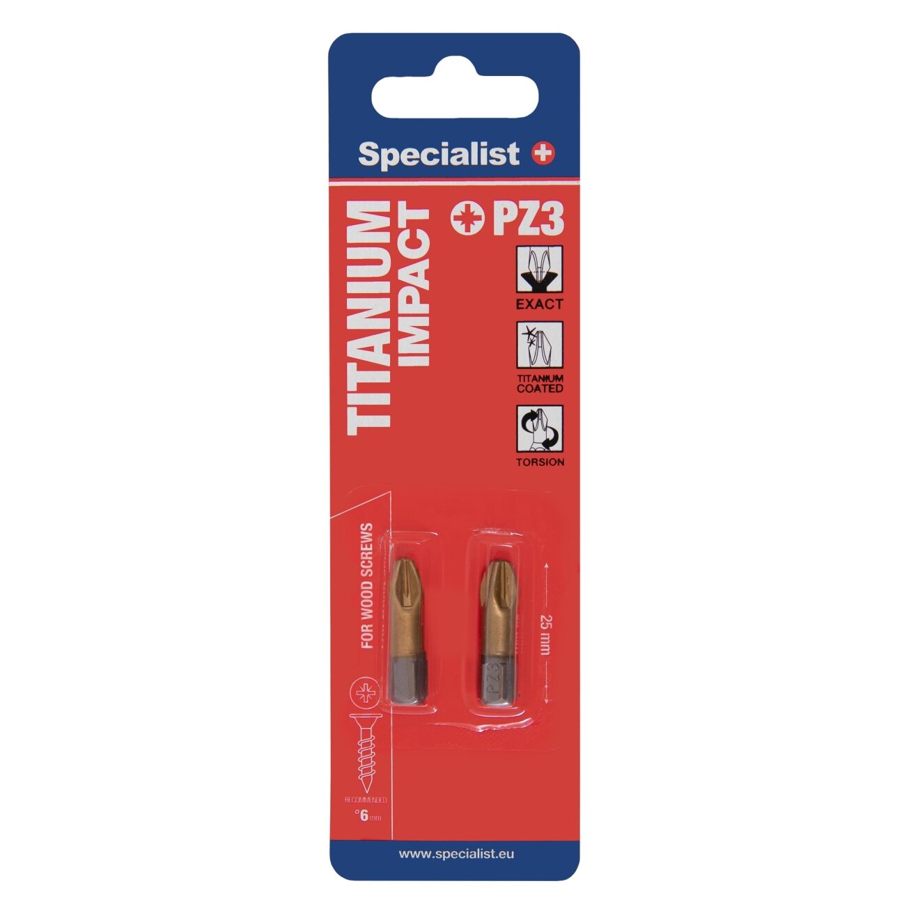 Specialist+ SPECIALIST+ antgalis TITANIUM PZ3, 25 mm, 2 vnt. 5