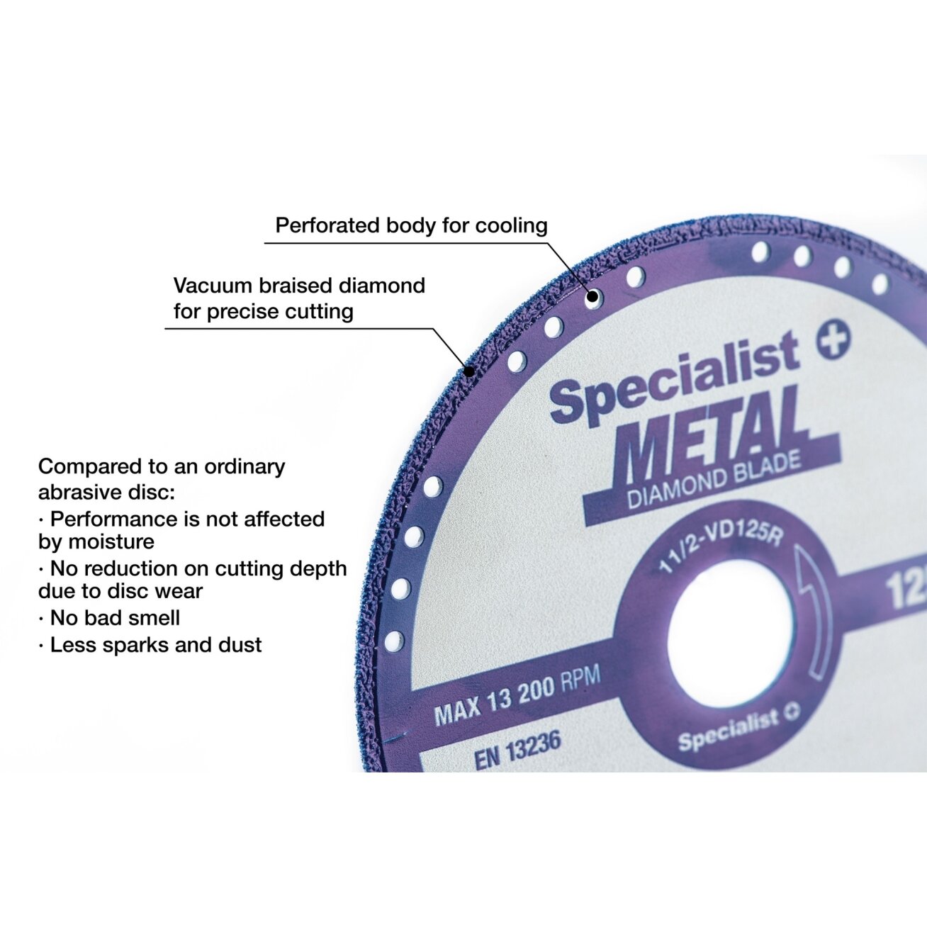 Specialist+ SPECIALIST+ deim. pj. diskas metalui 125x1.4x22.23 mm 8 Specialist+ SPECIALIST+ deim. pj. diskas metalui 125x1.4x22.23 mm 8