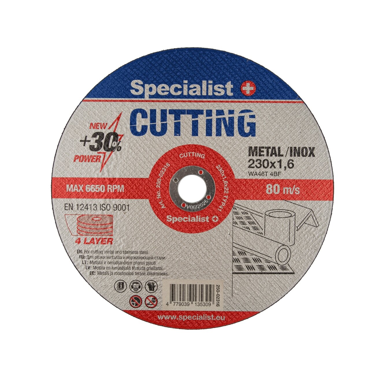 Specialist+ SPECIALIST+ metalo pj.diskas CUTTING, 230x1.6x22 mm