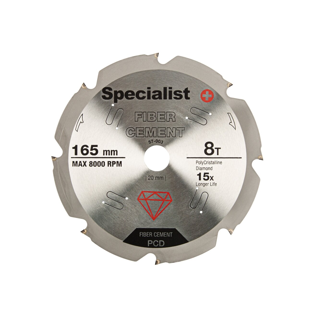 Specialist+ SPECIALIST+ pj. diskas pluošt. cementui, 8T 165 x 20 mm