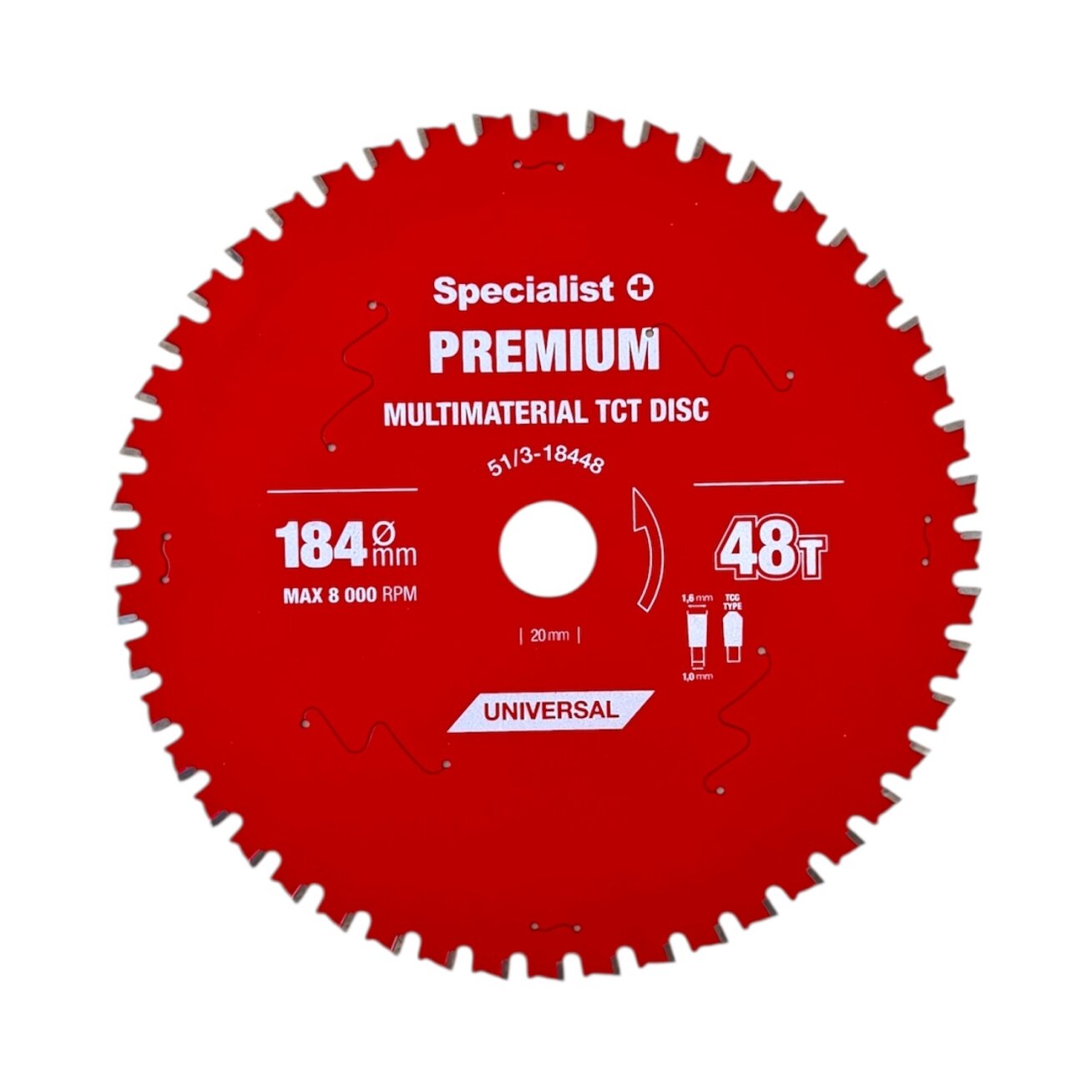Specialist+ SPECIALIST+ pjovimo diskas Multimaterial 184x48Tx20/16mm Specialist+ SPECIALIST+ pjovimo diskas Multimaterial 184x48Tx20/16mm