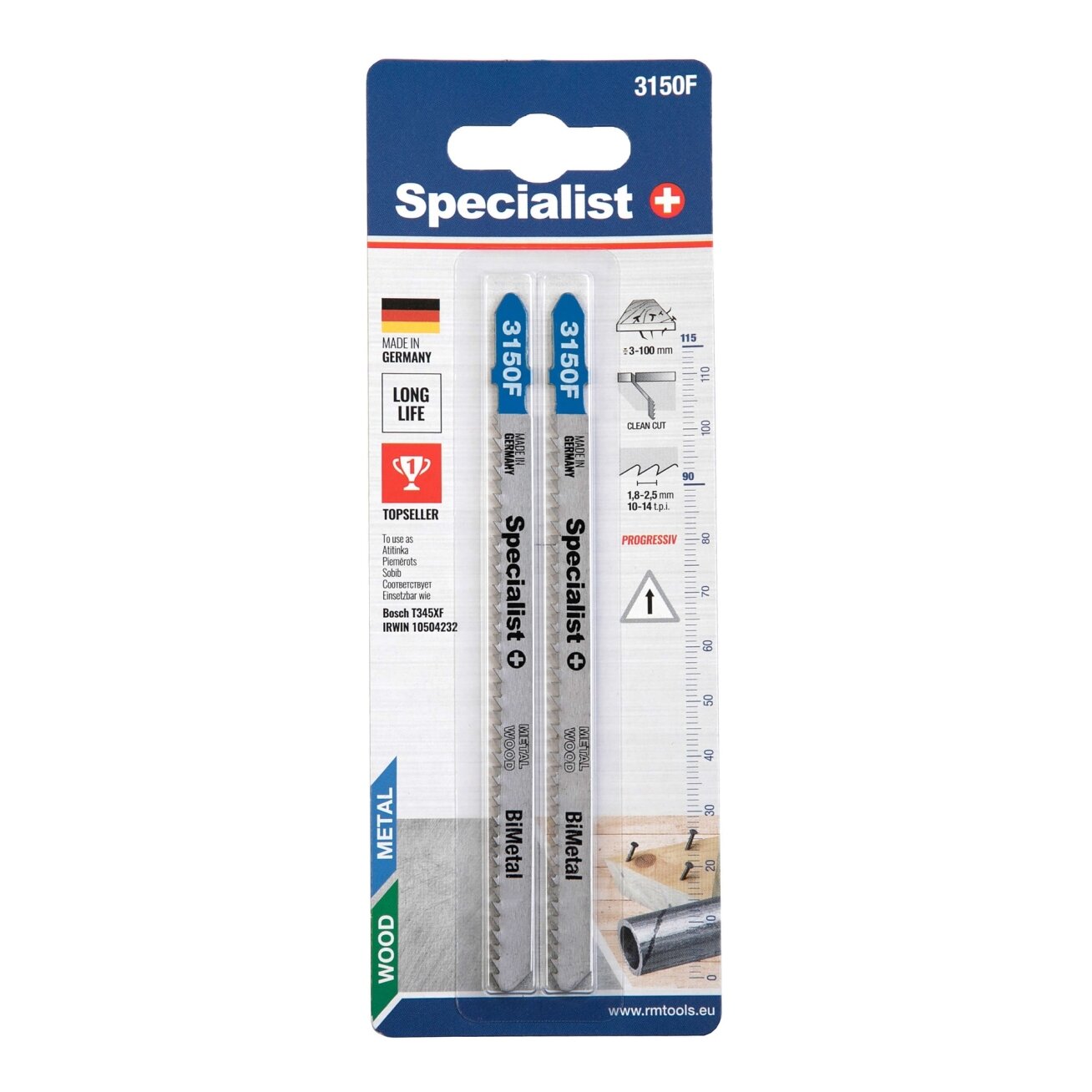 Specialist+ SPECIALIST+ pjūklelis 3150F (T345XF), 135 mm, 2 vnt. 2 Specialist+ SPECIALIST+ pjūklelis 3150F (T345XF), 135 mm, 2 vnt. 2