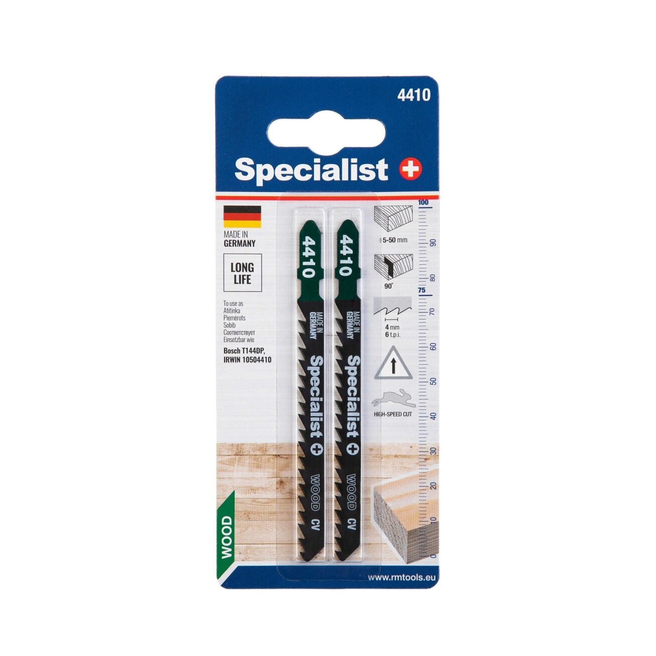 Specialist+ SPECIALIST+ pjūklelis 4410 (T144DP) 100 mm, 2 vnt. 2 Specialist+ SPECIALIST+ pjūklelis 4410 (T144DP) 100 mm, 2 vnt. 2