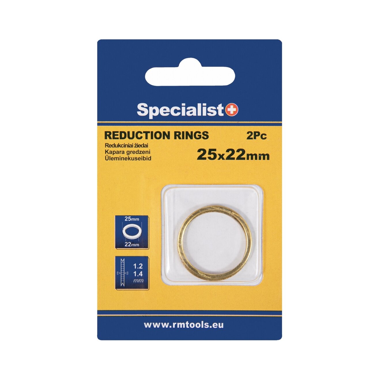 Specialist+ SPECIALIST+ redukcinis žiedas, 25.4x22.2x1.2/1.4 mm, 2 vnt. Specialist+ SPECIALIST+ redukcinis žiedas, 25.4x22.2x1.2/1.4 mm, 2 vnt.