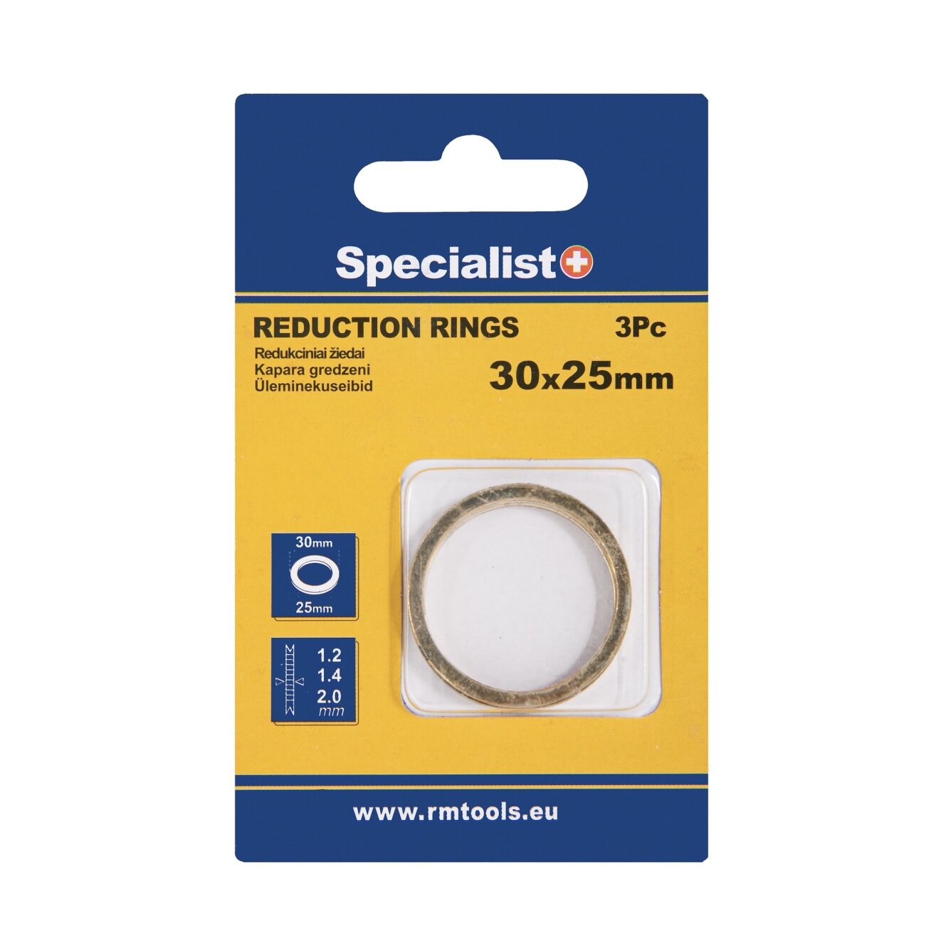 Specialist+ SPECIALIST+ redukcinis žiedas, 30x25x1.2/1.4/2 mm, 3 vnt. Specialist+ SPECIALIST+ redukcinis žiedas, 30x25x1.2/1.4/2 mm, 3 vnt.