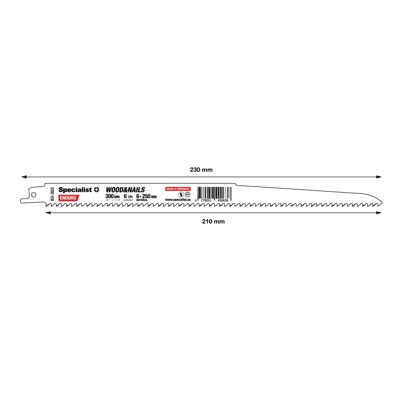 Specialist+ SPECIALIST+ ties. pjūklas medienai su vinimis, 300 mm, 6TPI 1