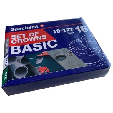 Specialist+ SPECIALIST+ gręžimo karūnų rinkinys, 16 vnt.