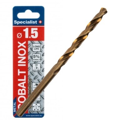 Specialist+ SPECIALIST+ metalo grąžtas COBALT, 1.5 mm