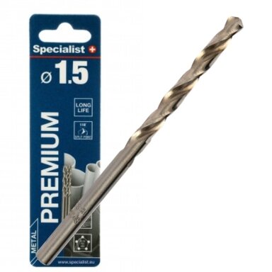 Specialist+ SPECIALIST+ metalo grąžtas PREMIUM, 1.5mm, 3vnt.