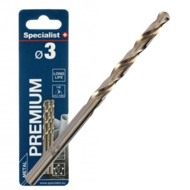 Specialist+ SPECIALIST+ metalo grąžtas PREMIUM, 3 mm, 3 vnt.