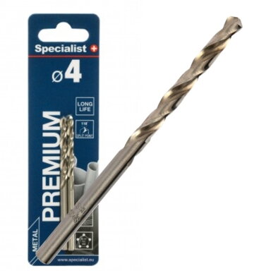 Specialist+ SPECIALIST+ metalo grąžtas PREMIUM, 4 mm, 2 vnt.