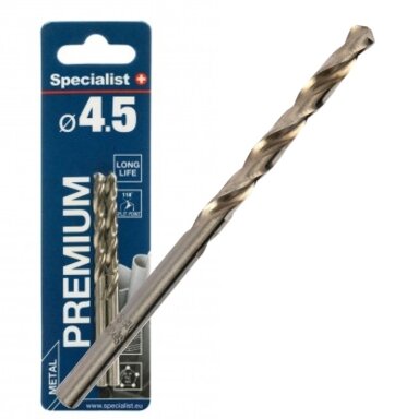 Specialist+ SPECIALIST+ metalo grąžtas PREMIUM, 4.5mm, 2 vnt.