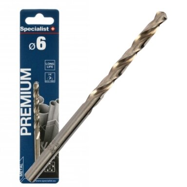 Specialist+ SPECIALIST+ metalo grąžtas PREMIUM, 6 mm