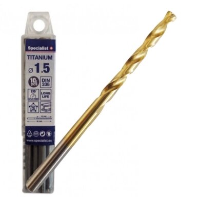 Specialist+ SPECIALIST+ metalo grąžtas TITAN, 1.5 mm, 10 vnt. Specialist+ SPECIALIST+ metalo grąžtas TITAN, 1.5 mm, 10 vnt.