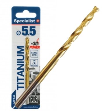 Specialist+ SPECIALIST+ metalo grąžtas TITAN, 5.5 mm