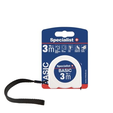 Specialist+ SPECIALIST+ ruletė BASIC 3 m, 16 mm