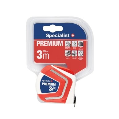 Specialist+ SPECIALIST+ ruletė PREMIUM 3 m, 19 mm