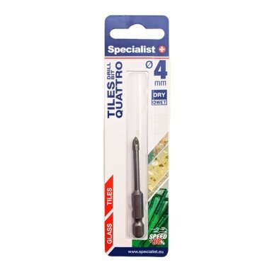 Specialist+ SPECIALIST+ stiklo grąžtas, 4 mm