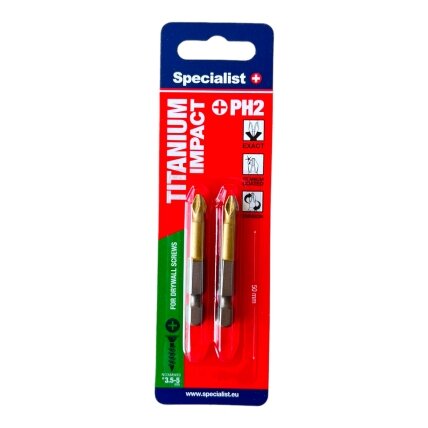 Specialist+ SPECIALIST+ antgalis PH2 TITAN, 50 mm, 2 vnt. Specialist+ SPECIALIST+ antgalis PH2 TITAN, 50 mm, 2 vnt.