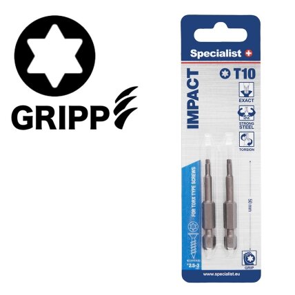 Specialist+ SPECIALIST+ antgalis TORX GRIP T10, 50mm, 2 vnt. Specialist+ SPECIALIST+ antgalis TORX GRIP T10, 50mm, 2 vnt.